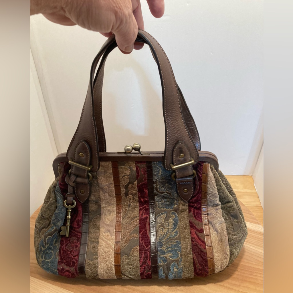 Fossil Patchwork Snap Closure Bag
